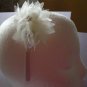 White Satin Headband With Tulle Flower