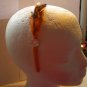 Orange  Feather With Clear Stone Satin Headband