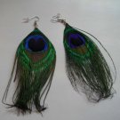 4 Inch Peacock Earrings Clip On Or Pierced