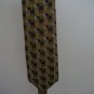 Puritan Men's Tie Necktie Gold Blue Geometric 100% Silk Made in USA 59" x 3.75"