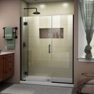 DreamLine D1283072-09 Unidoor-X 64-64 1/2 in. W x 72 in. H Frameless Hinged Shower Door Satin Black
