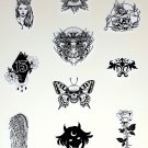 Black & White Goth / Alt / Horror / Death Stickers VIII - Set of 10