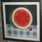 (2) Warren Kimble Art Strawberries In A Basket & Cut Watermelon On Table Framed