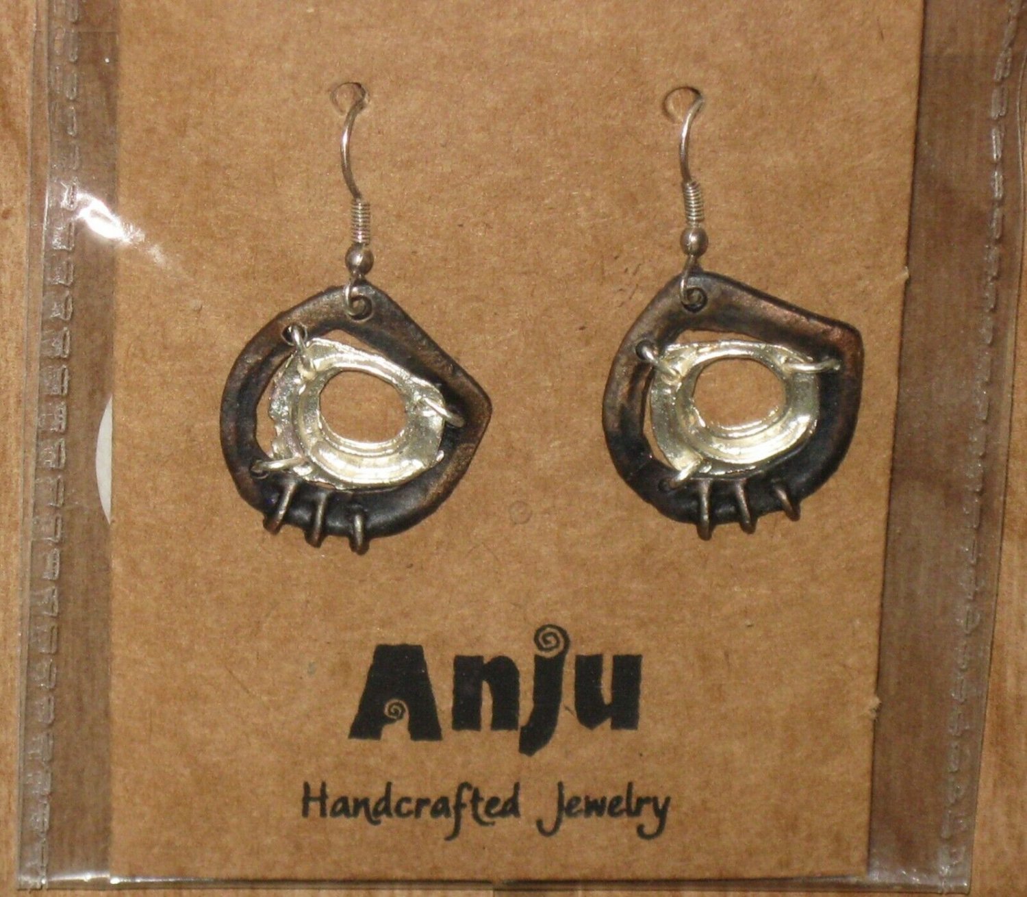 Anju Handcrafted Jewelry Dangle/Drop Earrings With Pewter NIP