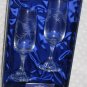 (2) Duiske Glassware Flutes Irish Handcut Glass Vine Design + Box