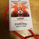 Pixar’s Turning Red Exclusive Opening Night El Capitan Guest Pass *NEW*