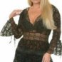 Burnout Velvet Semi Sheer Dress with Spider Lace Trim
