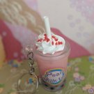Bubble Tea Key Ring Strawberry Whipped
