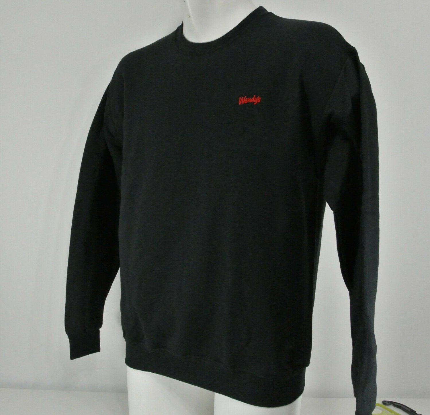 WENDY'S HAMBURGERS Employee Uniform Sweatshirt Black Size XL 54 NWT NEW MT