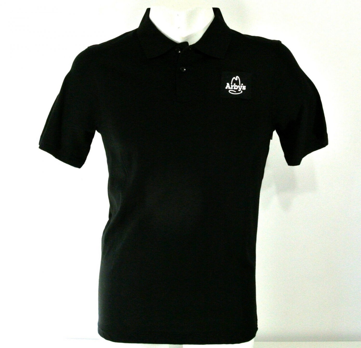 ARBY'S Roast Beef Employee Uniform Polo Shirt Black Size S 44 NEW MT