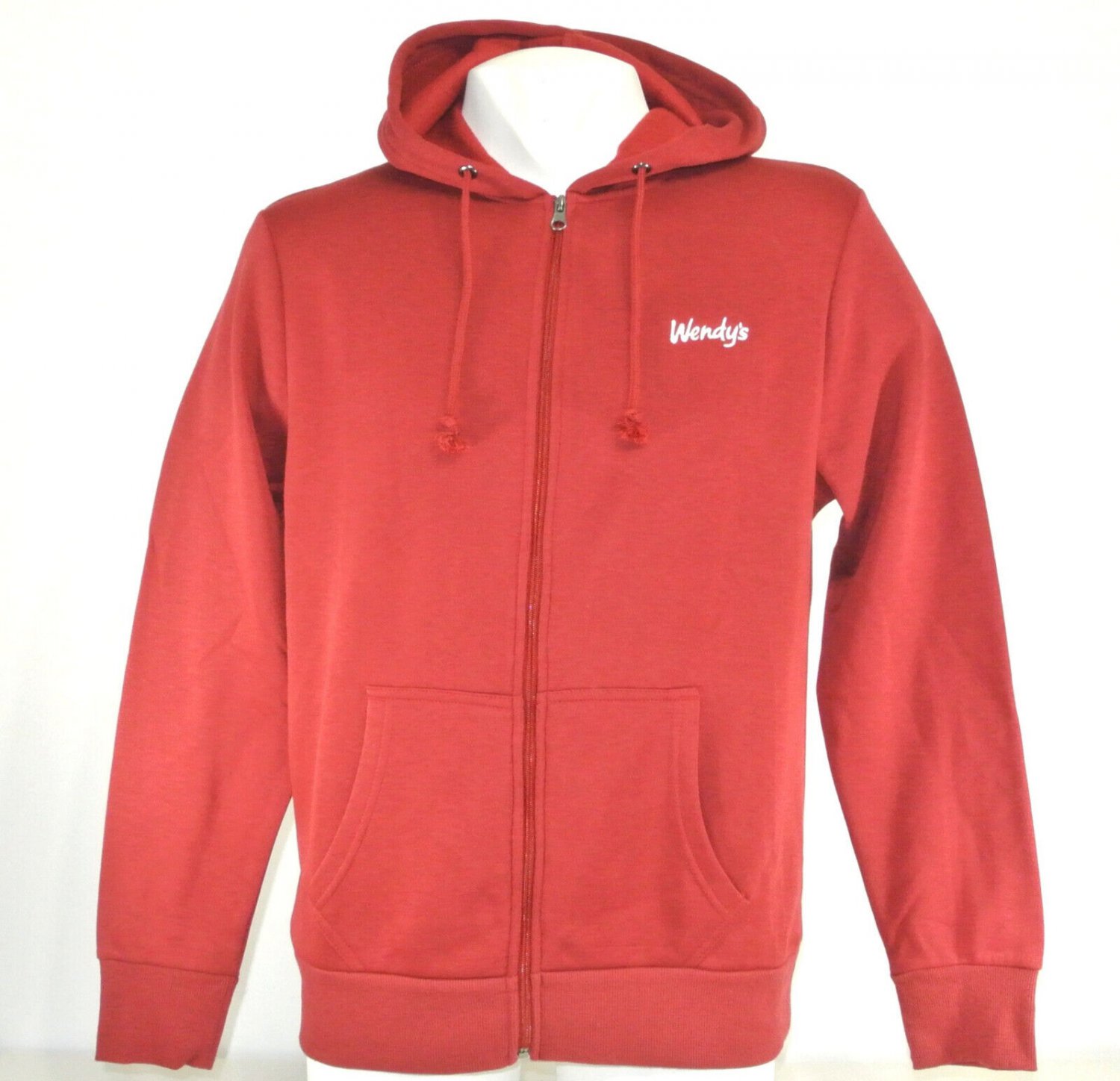 WENDY'S HAMBURGERS Employee Uniform Jacket Hoody Sweatshirt Red Size L