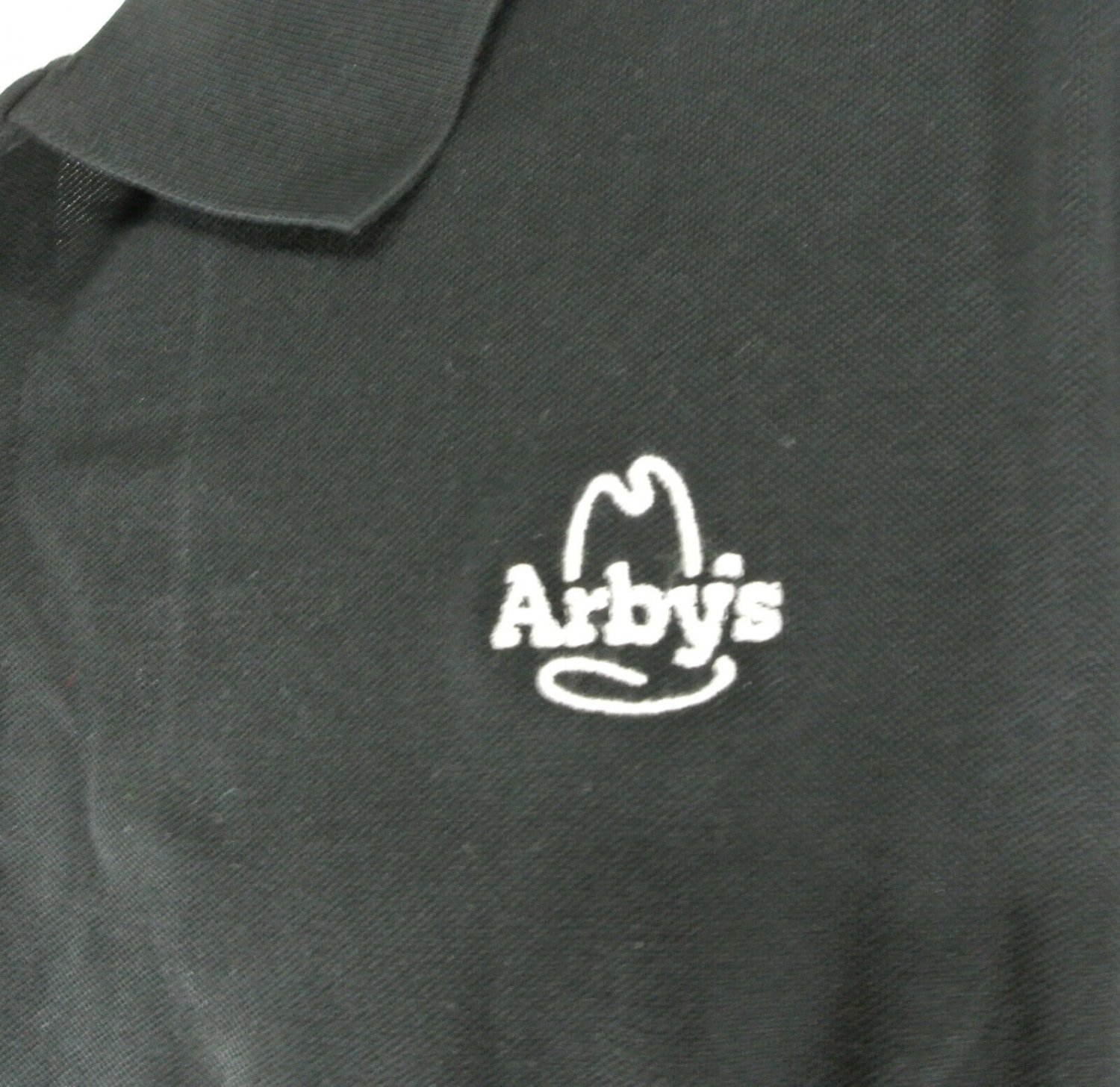 ARBY'S Roast Beef Employee Uniform Polo Shirt Black Size XL 50 NEW MT