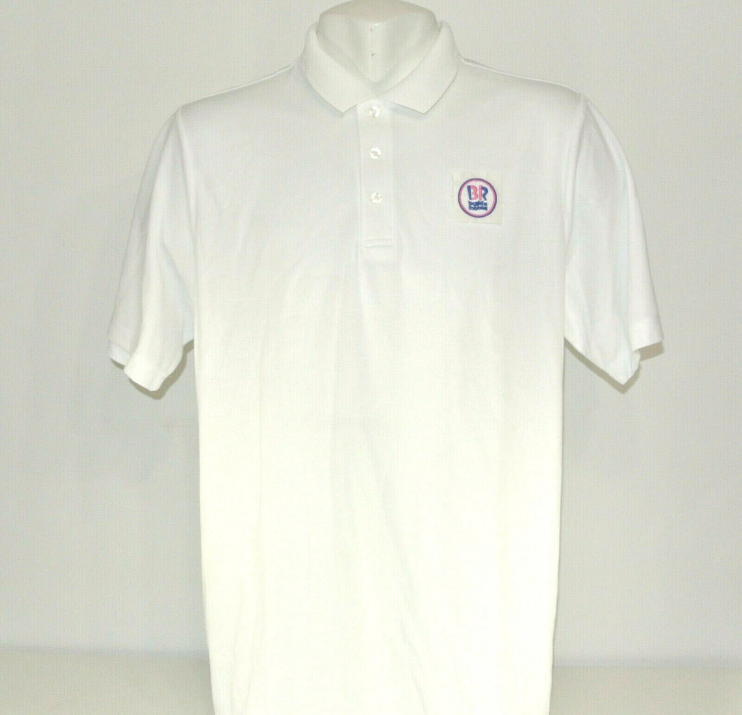 BASKIN ROBBINS ICE CREAM Employee Uniform Polo Shirt White Size M 46 NEW MT