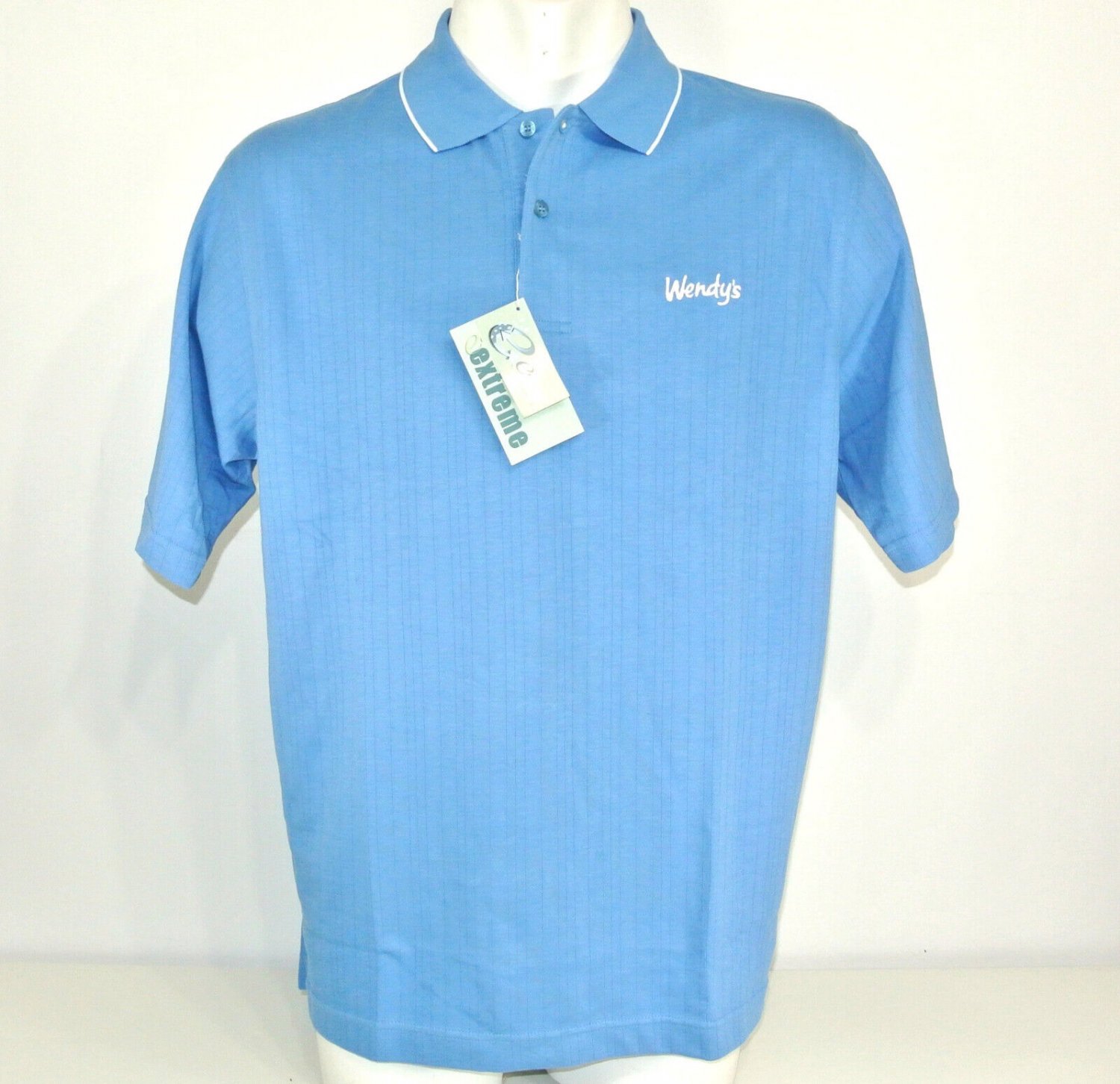 WENDY'S HAMBURGERS Employee Manager Uniform Polo Shirt Blue Size XL 50 ...