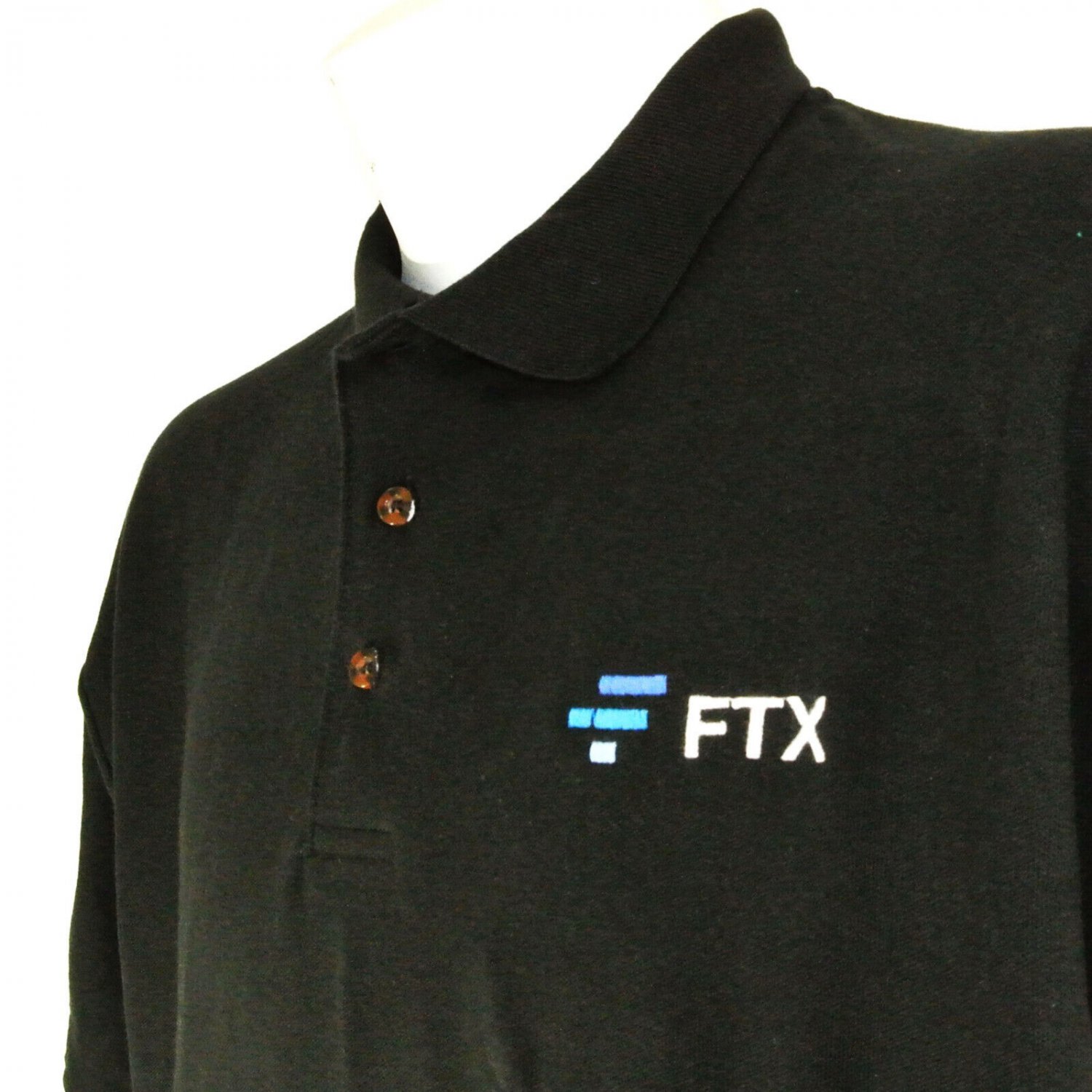 FTX Crypto Exchange Employee Uniform Polo Shirt Black Size L Large NEW