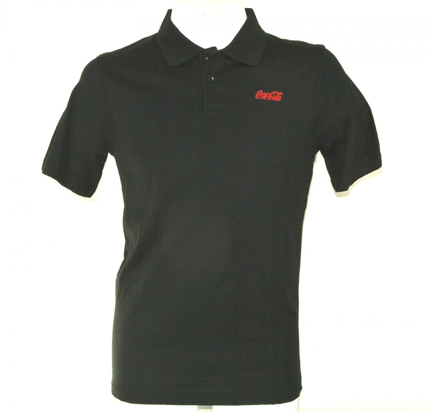 COCA-COLA Merchandising Employee Uniform Polo Shirt Black Size L Large NEW