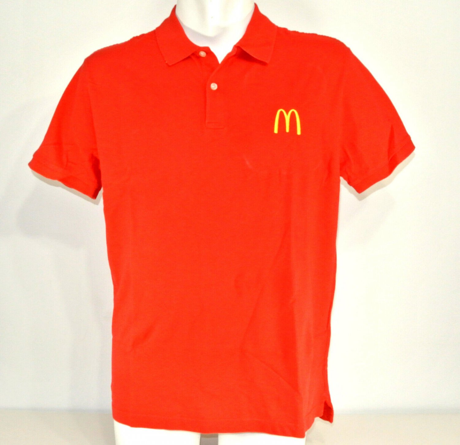 McDONALD'S Hamburgers Employee Uniform Polo Shirt Red Size M Medium NEW