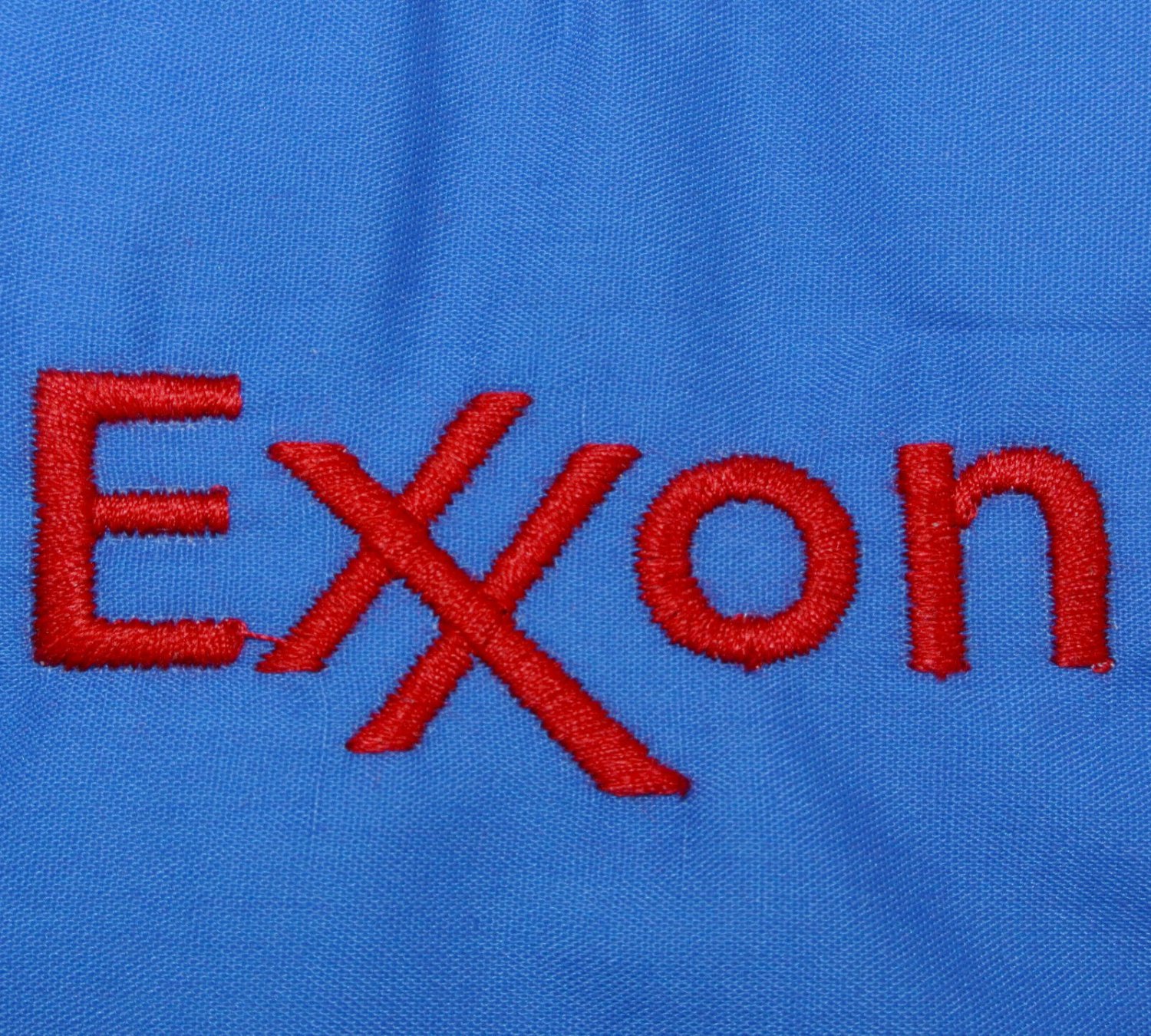 EXXON Gas Station Oil Employee Uniform Polo Shirt Blue Size L Large NEW