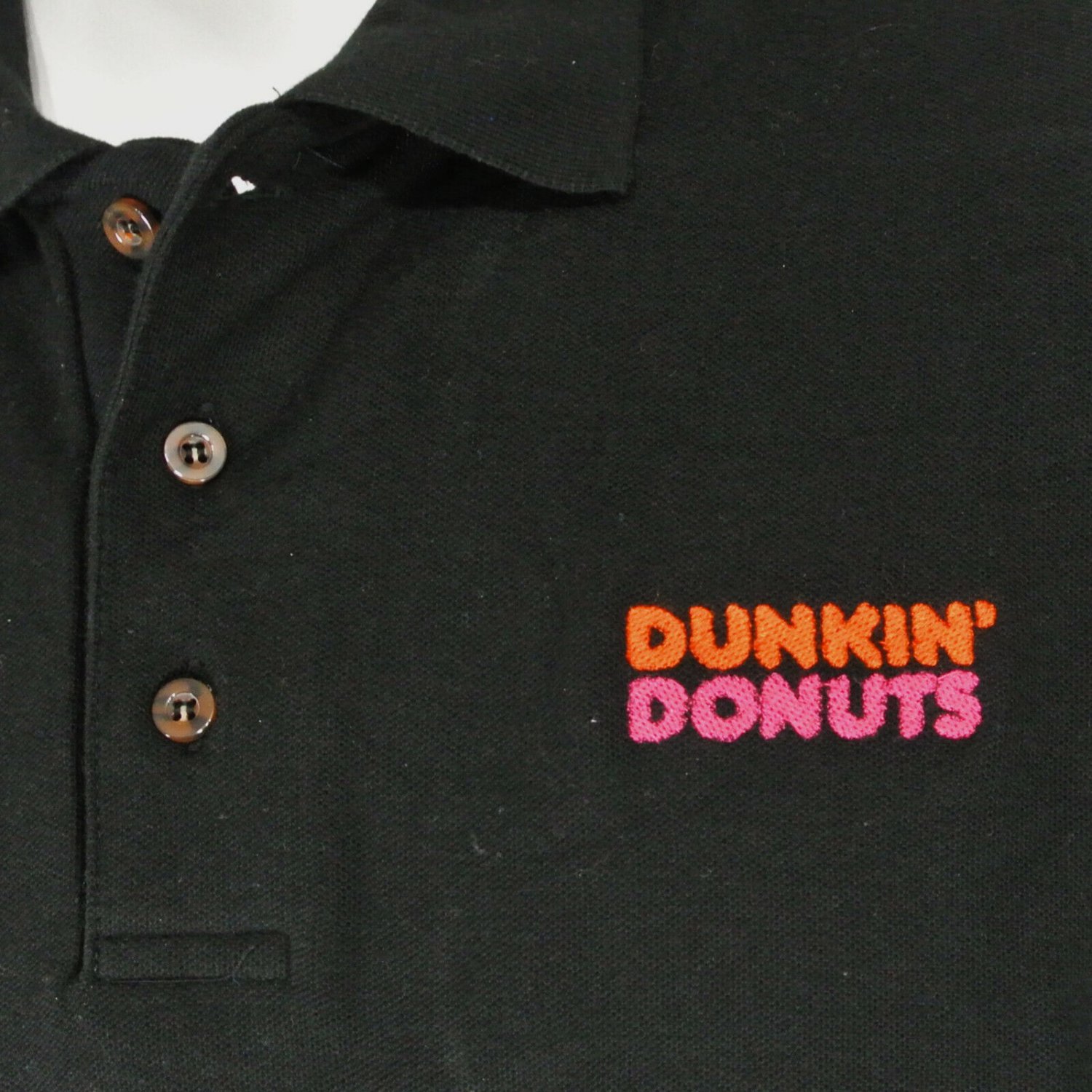 DUNKIN' DONUTS Employee Uniform Polo Shirt Black Size XL NEW