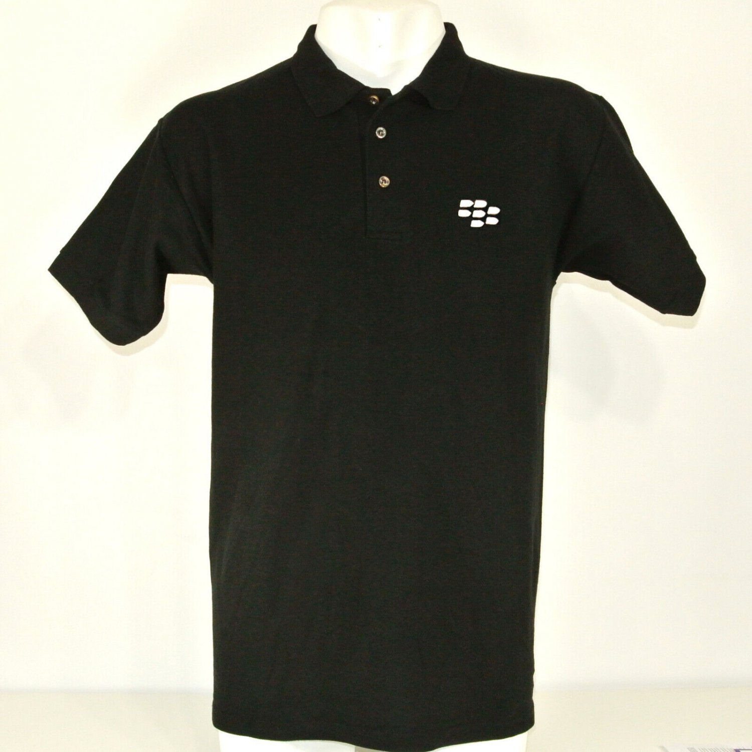 BLACKBERRY BB Vintage Tech Employee Uniform Polo Shirt Black Size L Large NEW