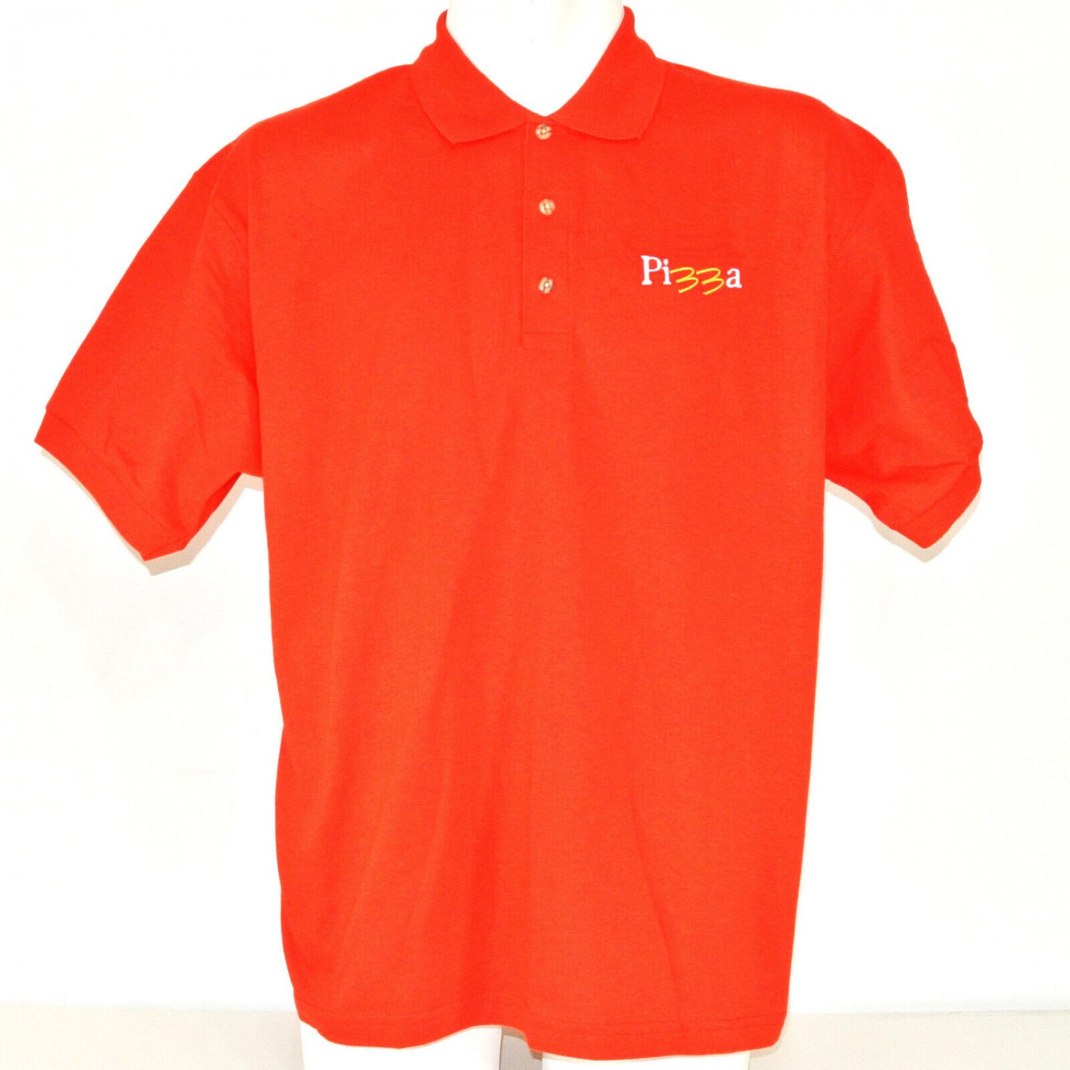 McDONALD'S Pizza Employee Uniform Polo Shirt Red Size XL NEW