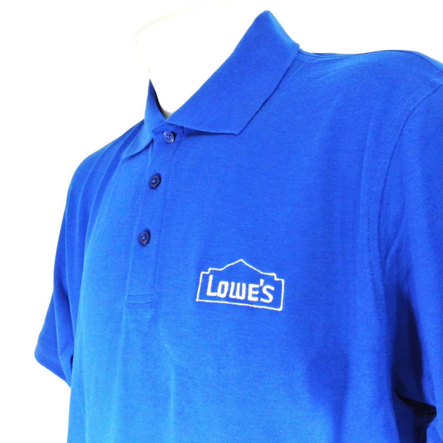 LOWE'S Hardware Employee Uniform Polo Shirt Blue Size M Medium NEW