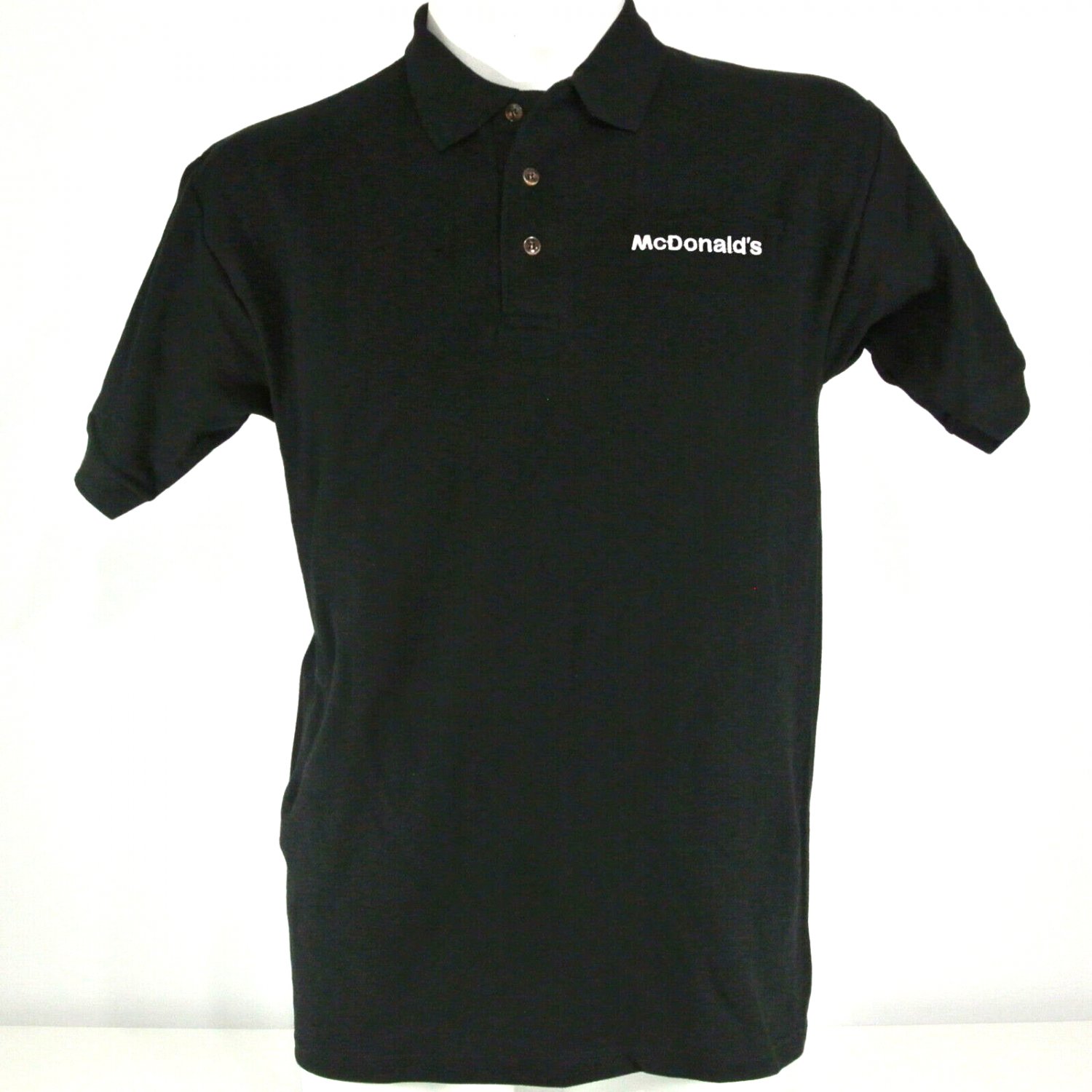 McDONALD'S Employee Uniform Polo Shirt Black Size M Medium NEW