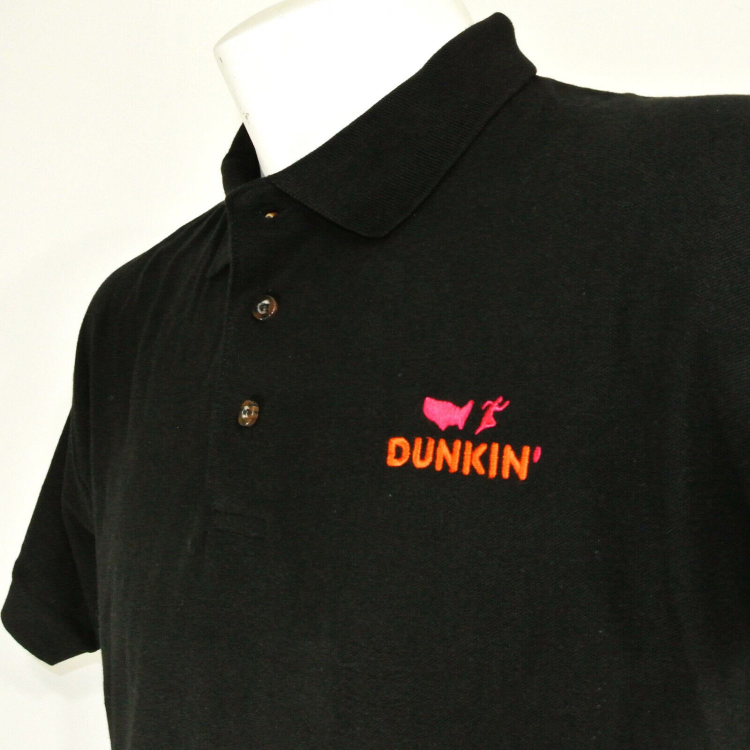 DUNKIN' DONUTS America Runs Employee Uniform Polo Shirt Black Size M