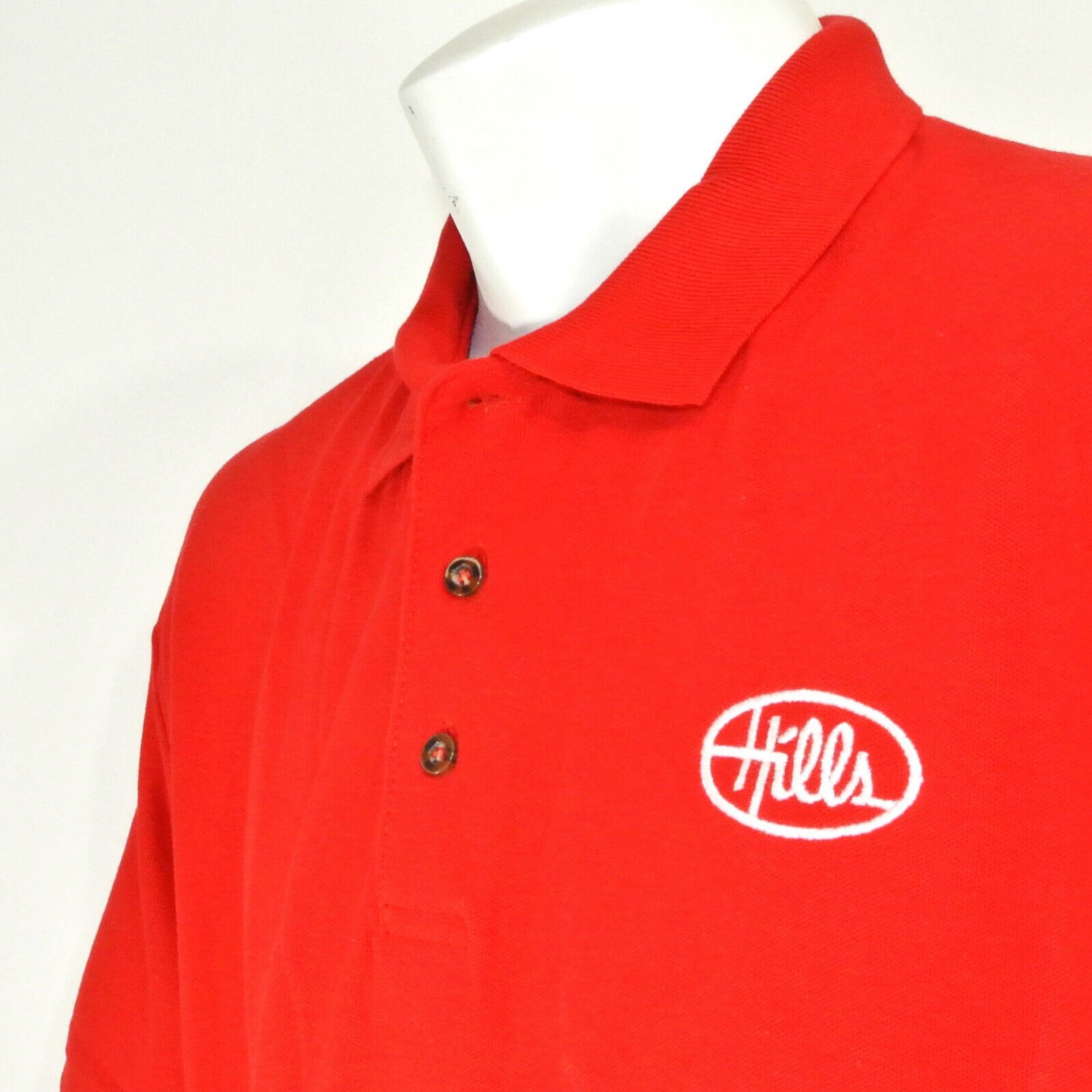 HILLS Department Store Employee Uniform Vintage NOS Red Polo Shirt Size ...