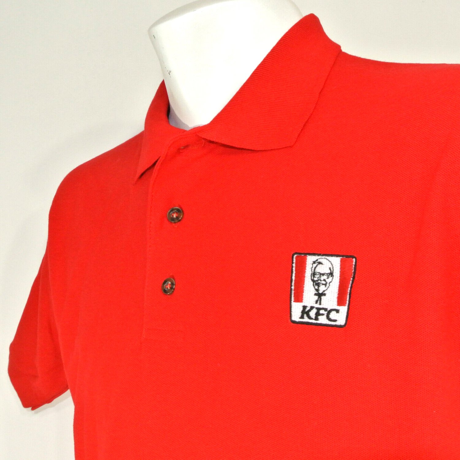 Kentucky Fried Chicken KFC Employee Uniform Polo Shirt Red Size M