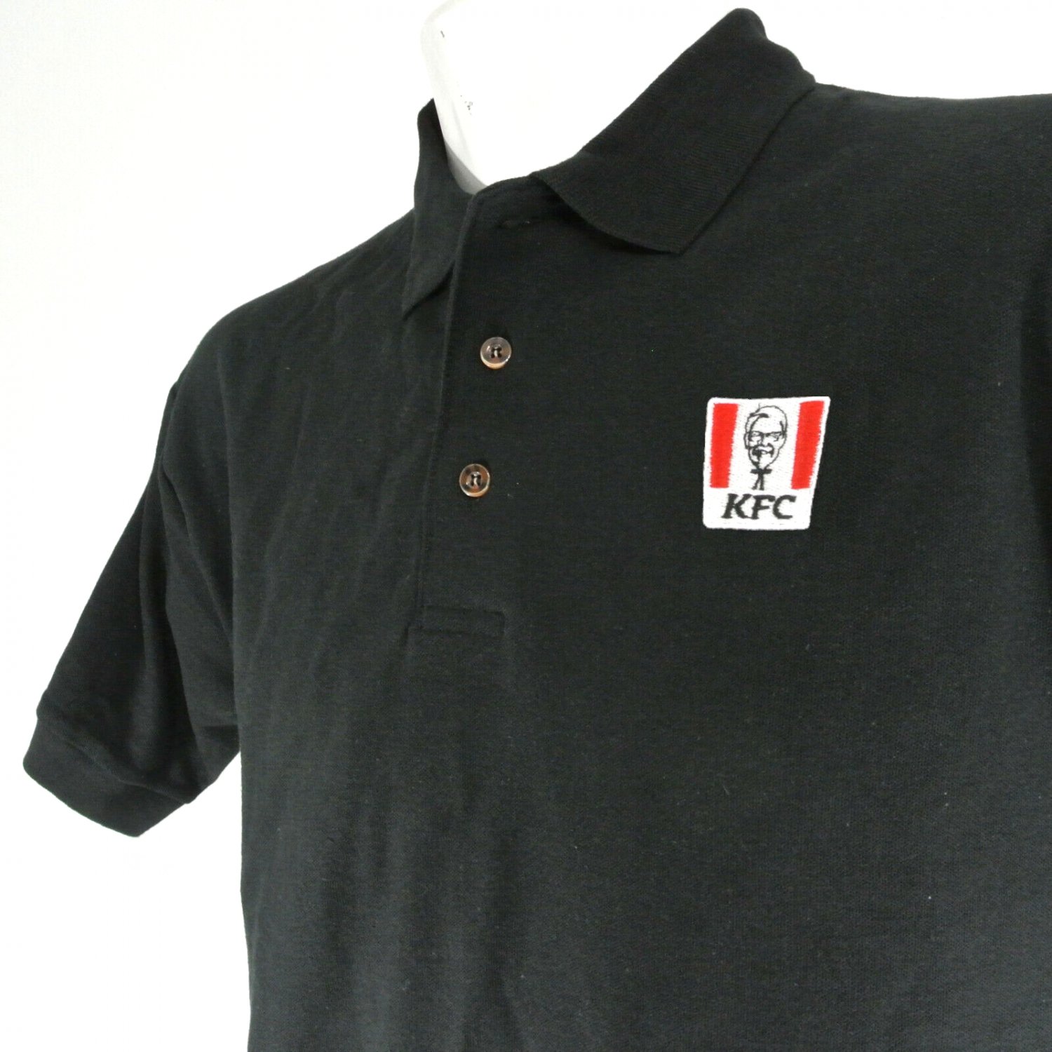 Kentucky Fried Chicken KFC Employee Uniform Polo Shirt Black Size L