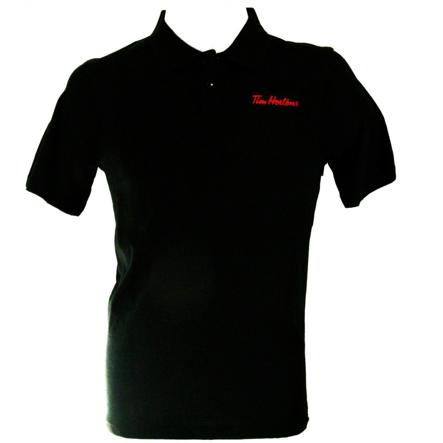 TIM HORTONS Employee Uniform Polo Shirt Black Size L Large NEW