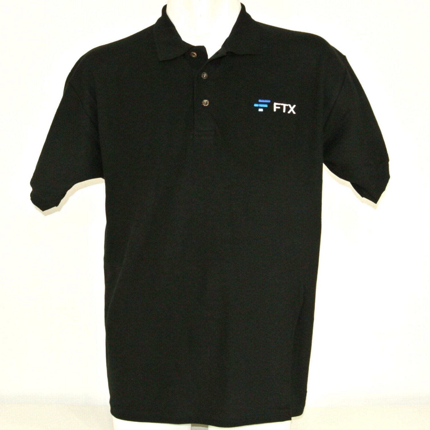 FTX Crypto Currency Exchange Employee Uniform Polo Shirt Black Size M Medium NEW