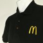 McDONALD'S Hamburgers Employee Uniform Polo Shirt Black Size S Small NEW
