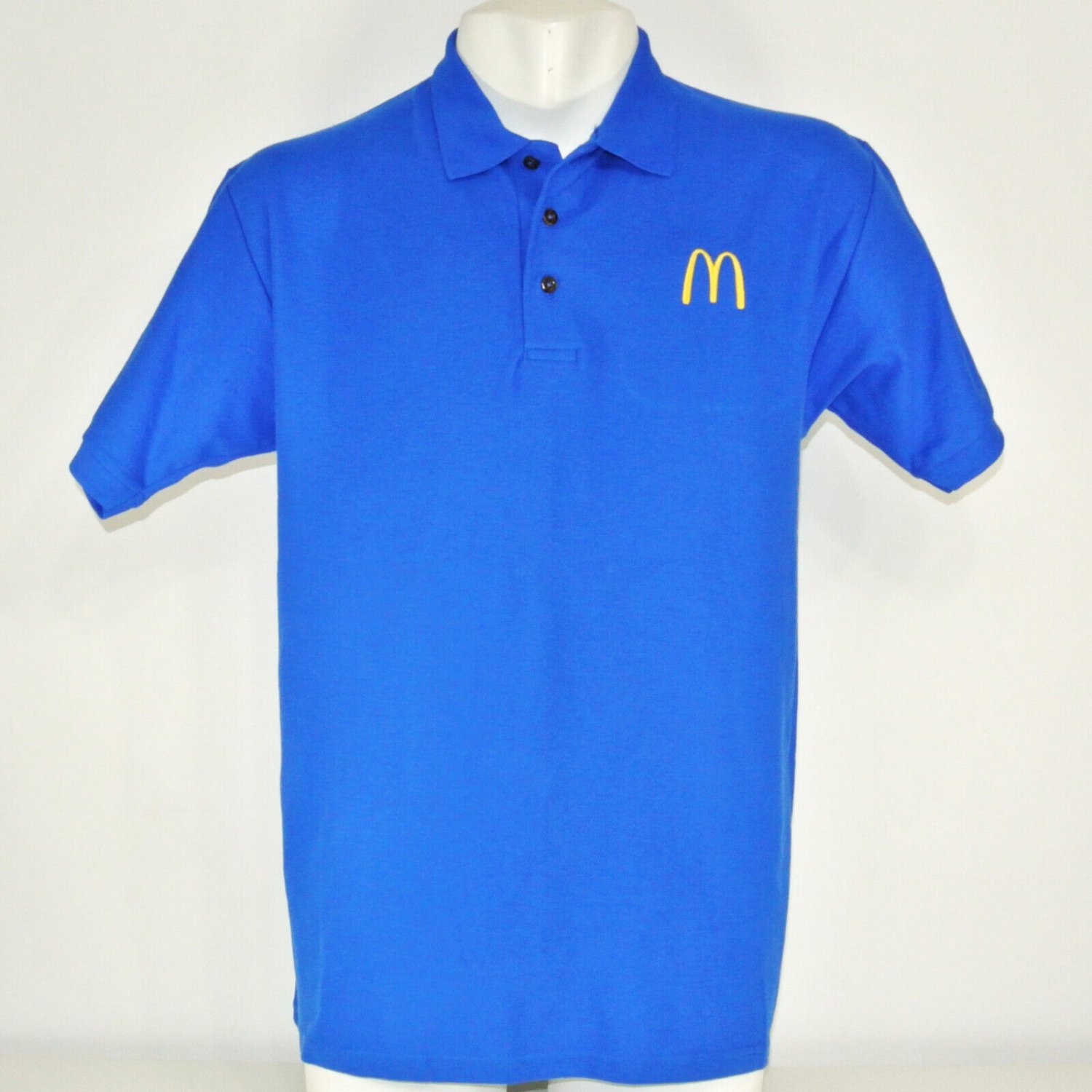 McDONALDS Fast Food Employee Uniform Polo Shirt Blue Size S Small NEW
