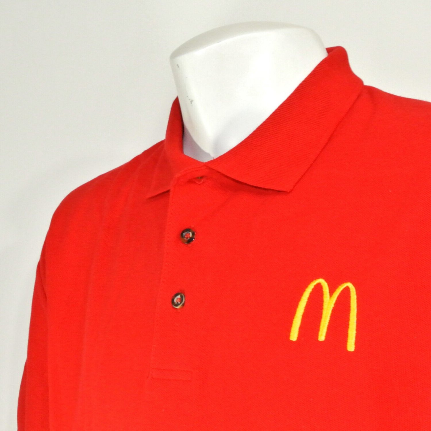 McDONALD'S Hamburgers Employee Uniform Polo Shirt Red Size S Small NEW