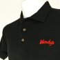 WENDY'S Hamburgers Employee Uniform Polo Shirt Black Size S Small NEW