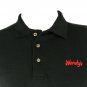 WENDY'S Hamburgers Employee Uniform Polo Shirt Black Size S Small NEW
