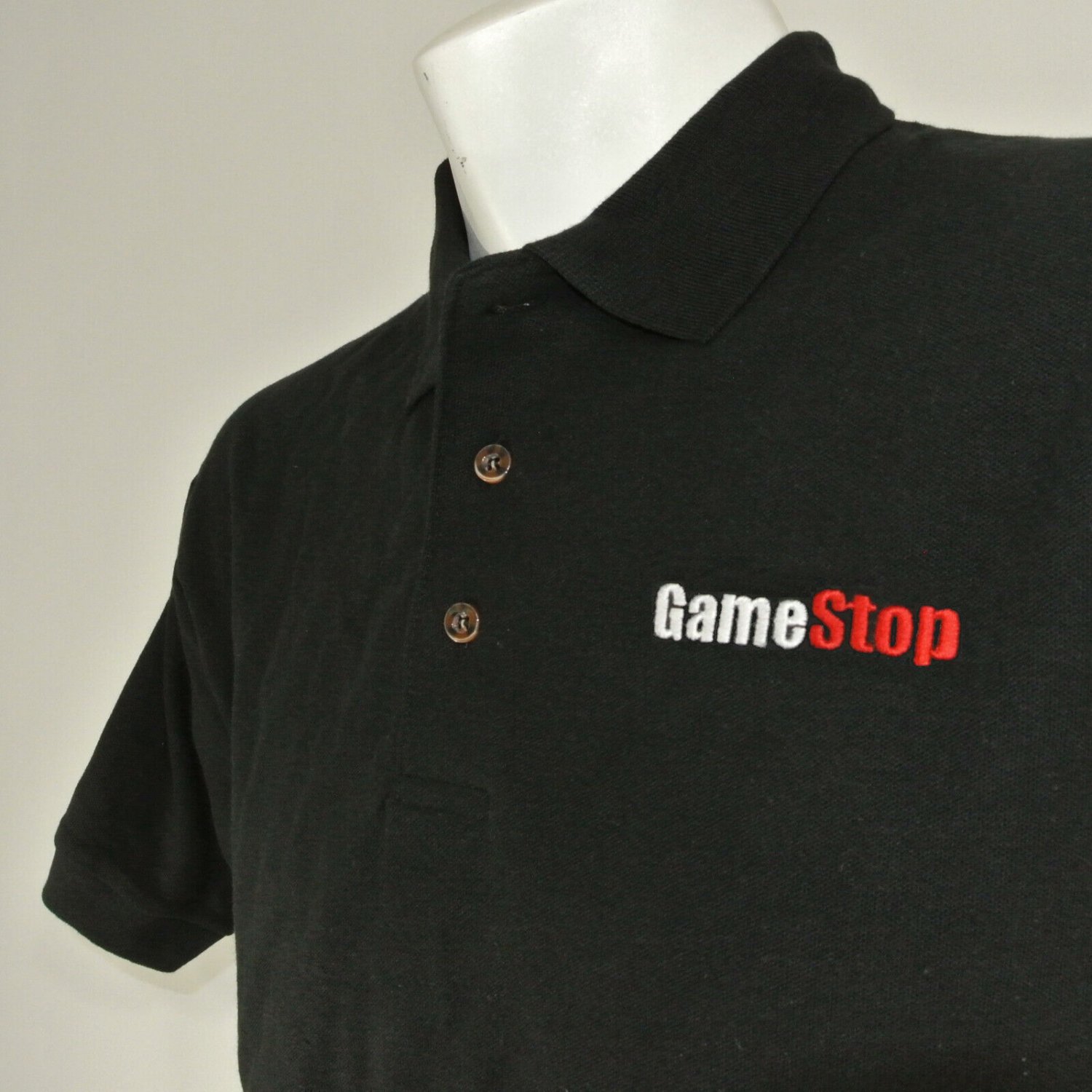GAMESTOP Video Game Employee Uniform Polo Shirt Black Size L Large NEW