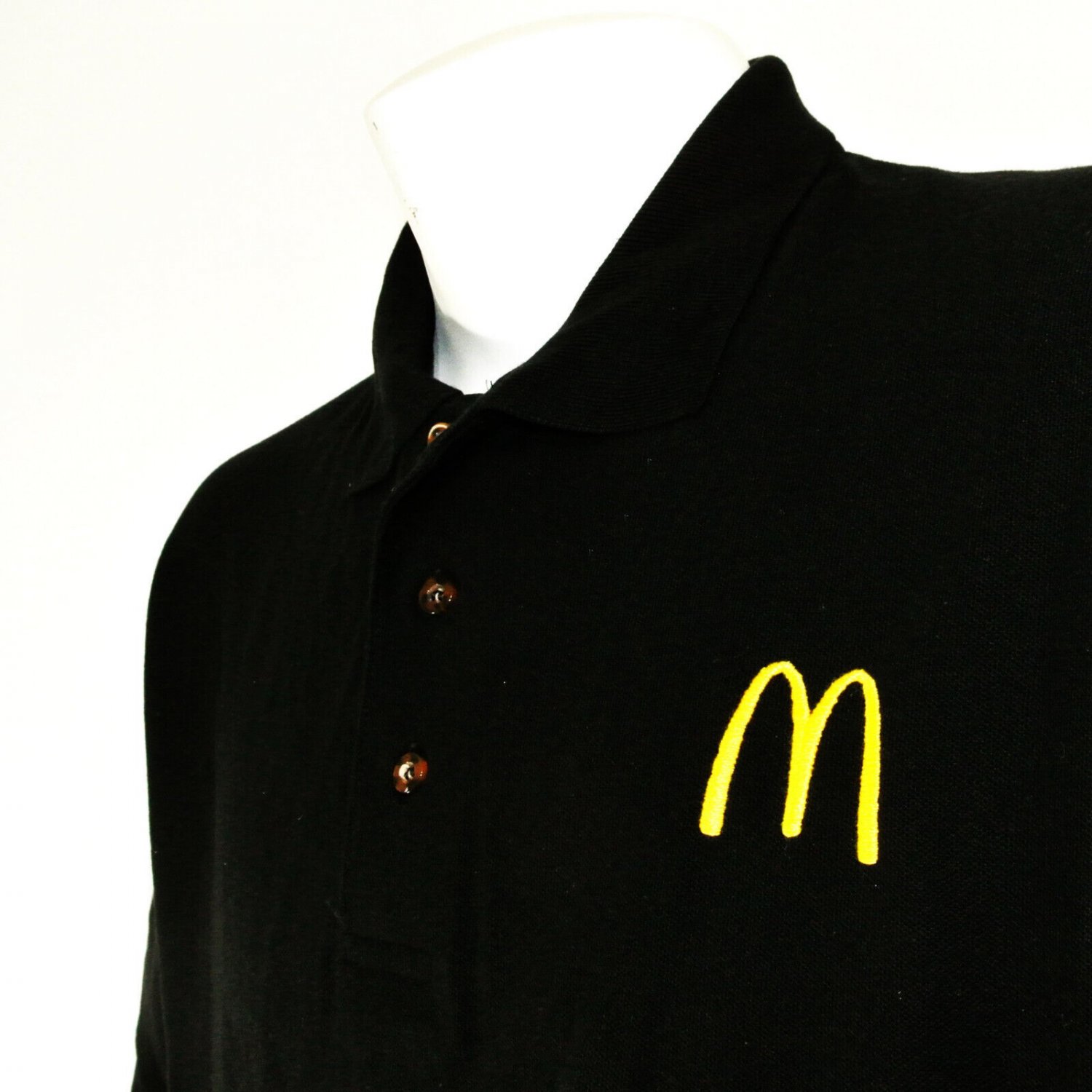 McDONALD'S Hamburgers Employee Uniform Polo Shirt Black Size 2XL NEW