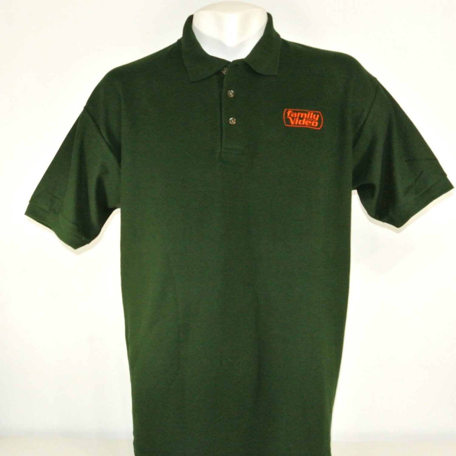 FAMILY VIDEO Vintage Employee Uniform Polo Shirt Green Size L Large NEW VHS