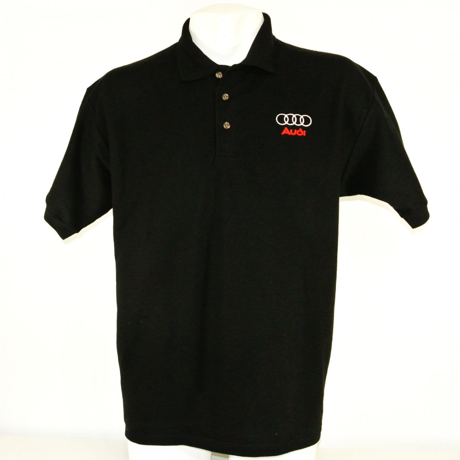 AUDI Car Dealership Vintage Employee Uniform Polo Shirt Black Size M Medium NEW