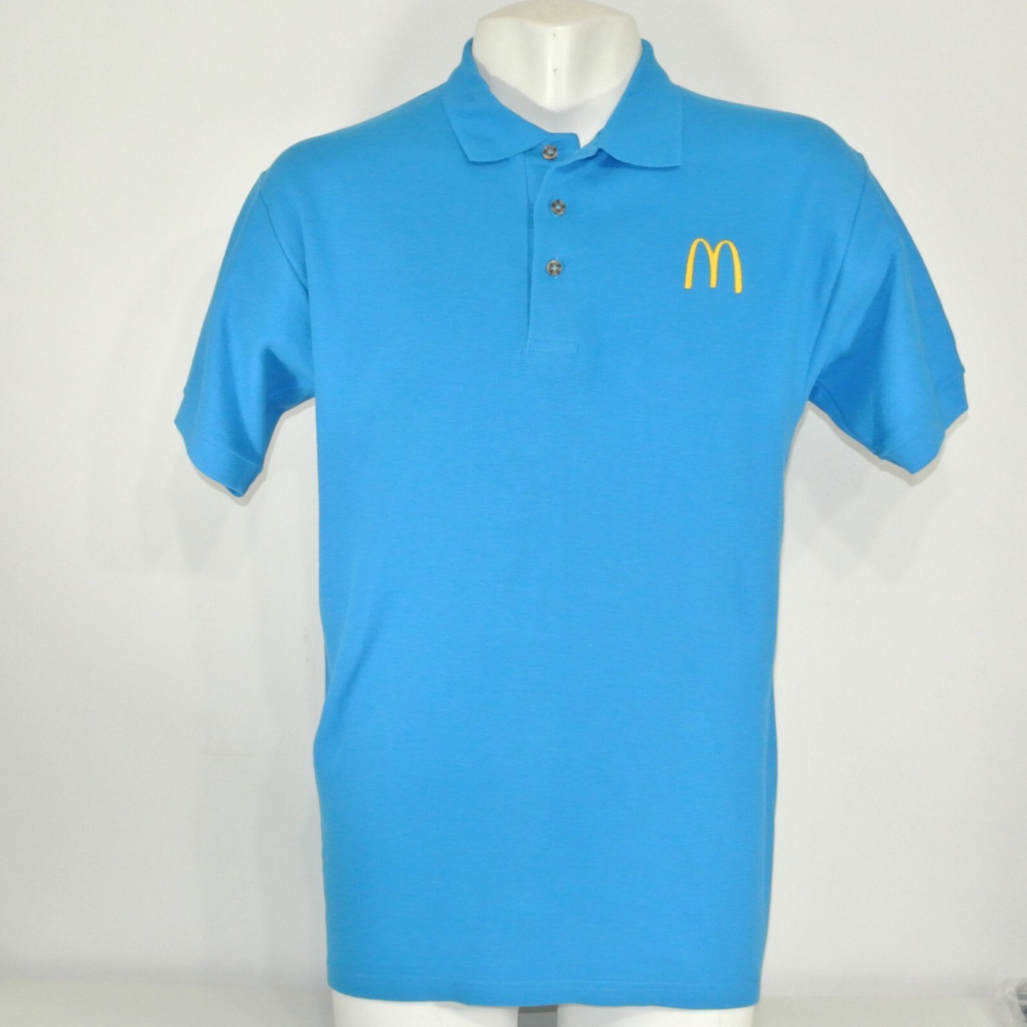 McDONALDS Fast Food Employee Uniform Polo Shirt Turquoise Size M Medium NEW