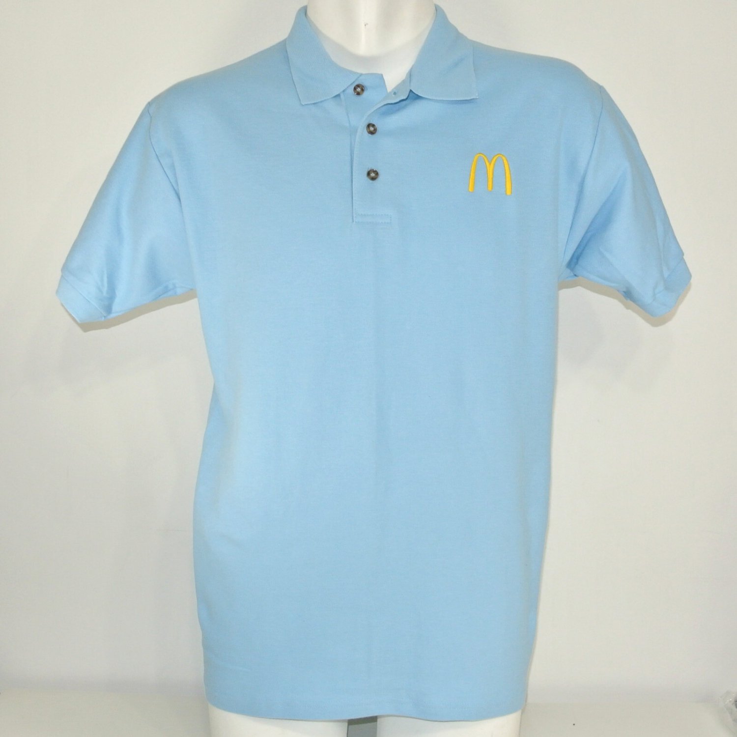 McDONALDS Fast Food Employee Uniform Polo Shirt Light Blue Size M ...