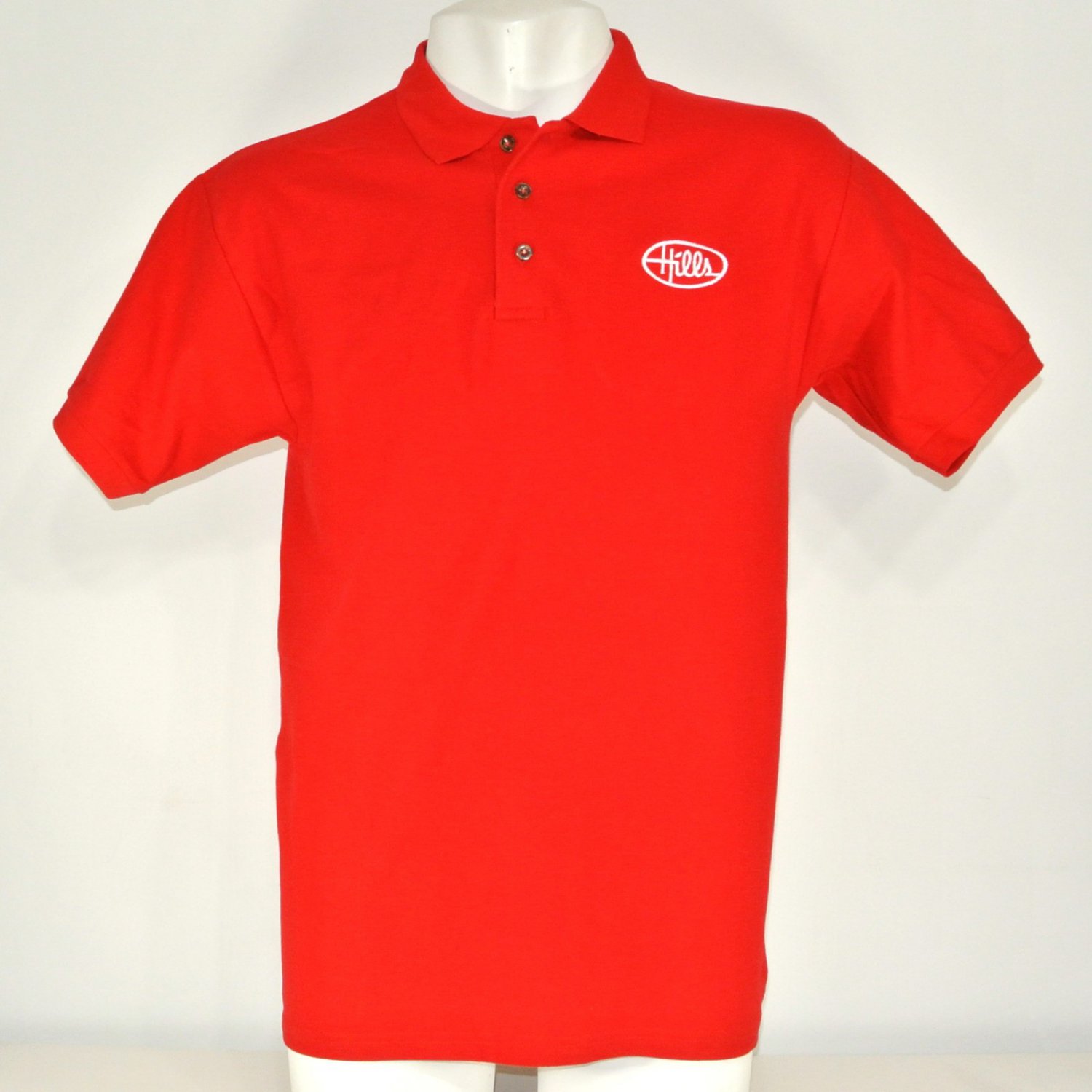 HILLS Department Store Vintage Employee Uniform Polo Shirt Red Size L Large NEW