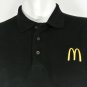 McDONALDS Hamburgers Employee Uniform Polo Shirt Black Size L Large NEW