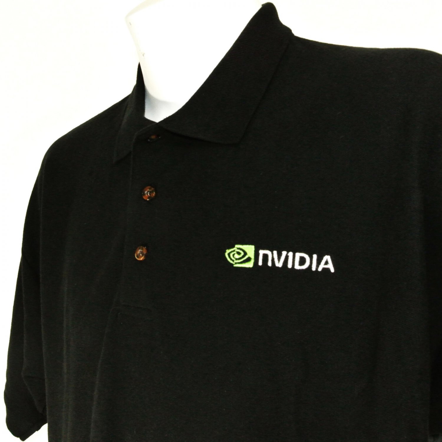NVIDIA Tech Employee Uniform Polo Shirt Black Size M Medium