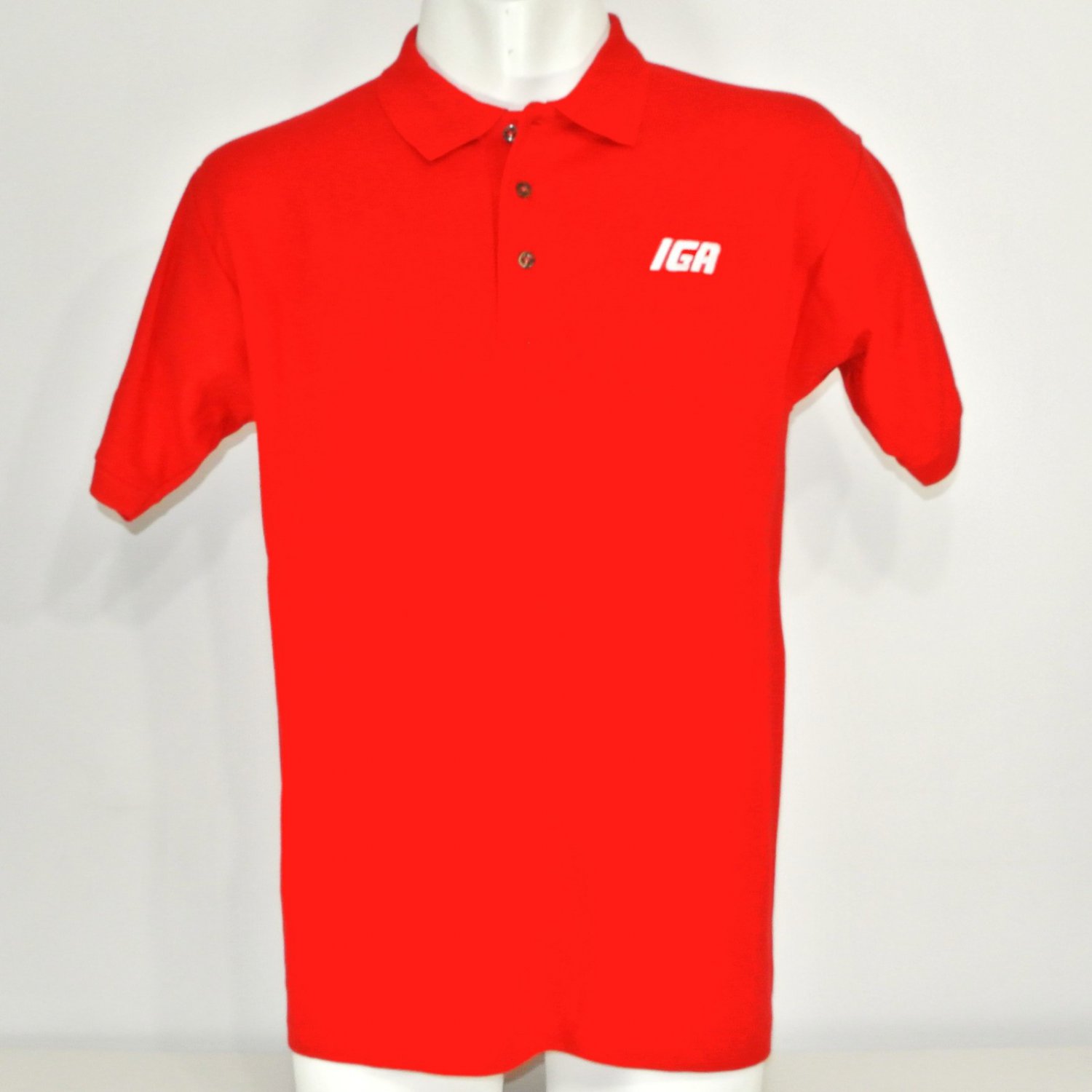 IGA Grocery Store Employee Uniform Polo Shirt Red Size L Large
