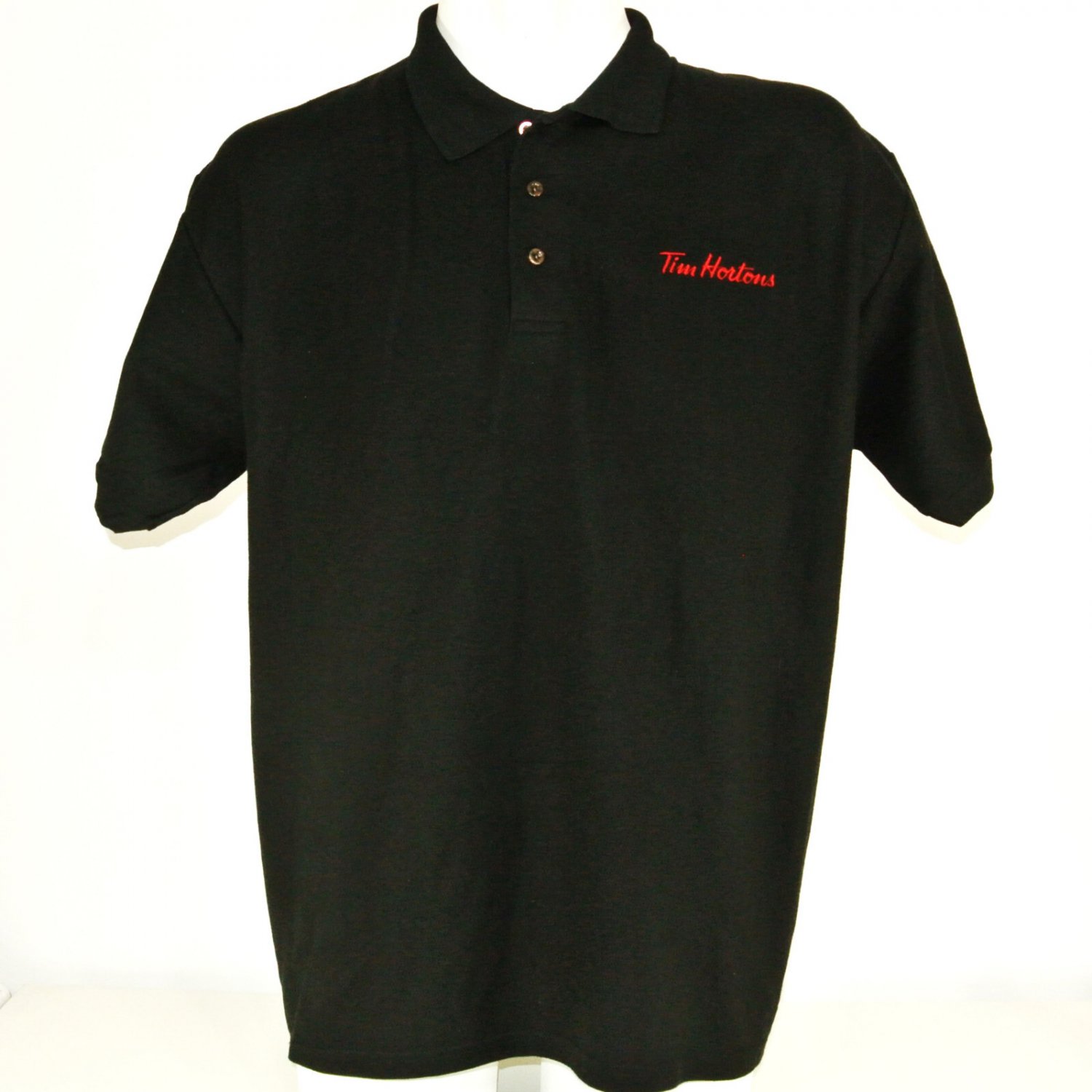TIM HORTON'S Employee Uniform Polo Shirt Black Size XL NEW