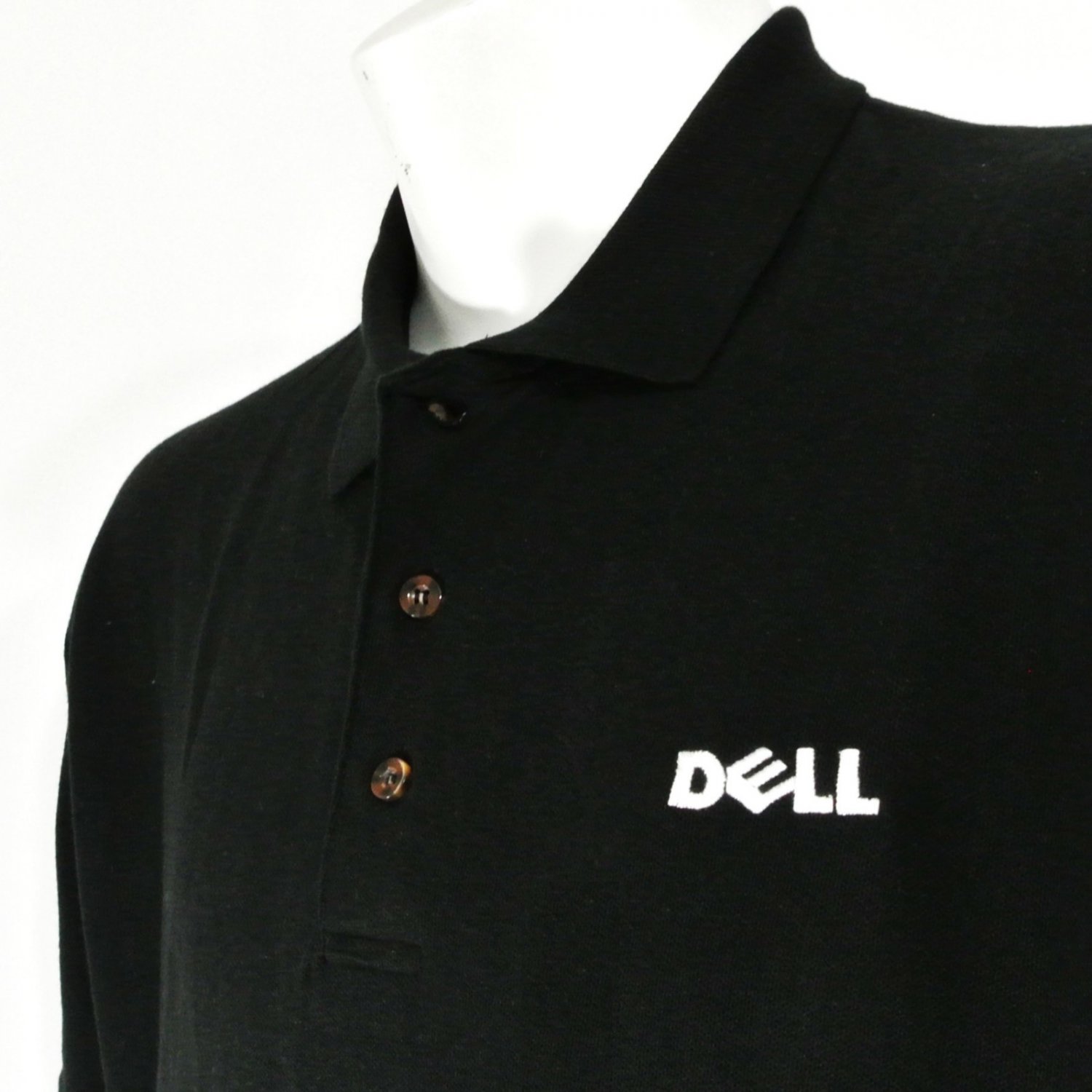 DELL Computers Tech Employee Uniform Polo Shirt Black Size M Medium